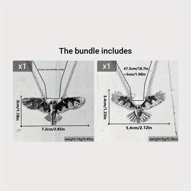 [Silvery Owl Pendant Animal Totem] Vintage Silvery Owl Pendant Necklace Witch Moon Phase Art Necklace Ladies Animal Totem Necklace Jewelry Gift