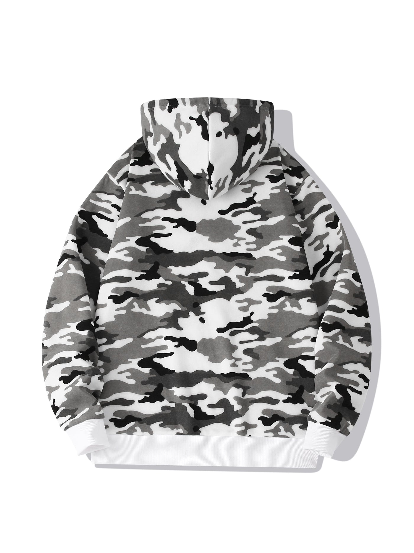 [Camouflage Sweatshirt] Autumn Winter Hooded Men's Camouflage Loose Pullover Fleece Sweatshirt | Fleece, Hooded