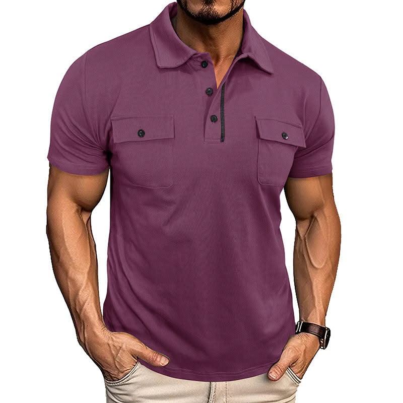 Summer Polo Shirt With Pockets For Men - Elanique