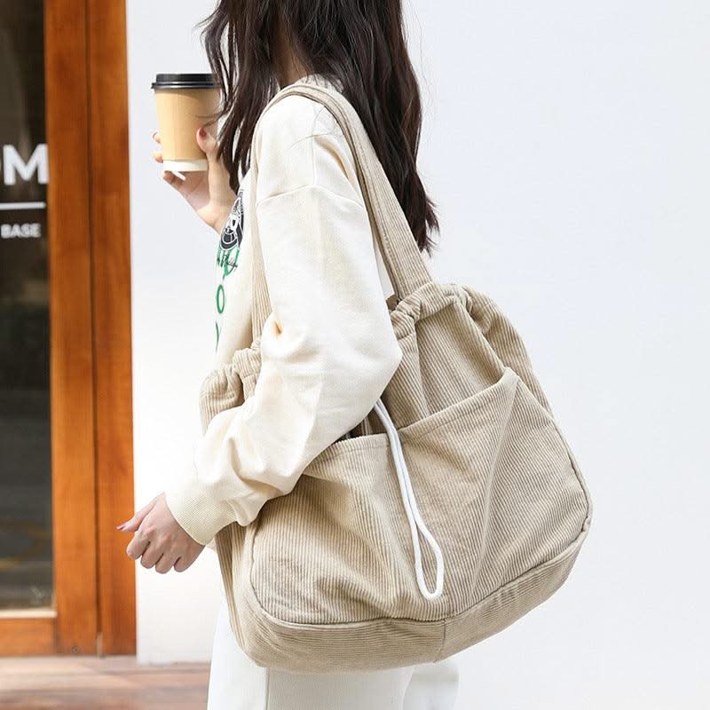 Drawstring Multi-pocket Handbag Women