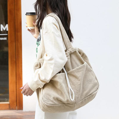 Drawstring Multi-pocket Handbag Women