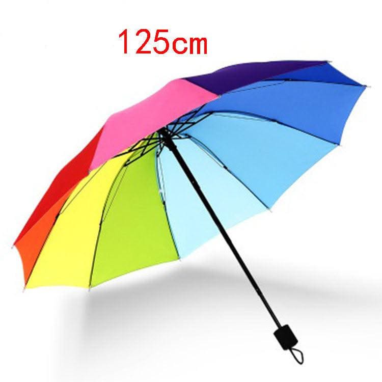 Big Size Rainbow Umbrella For Women Cute Windproof - Elanique
