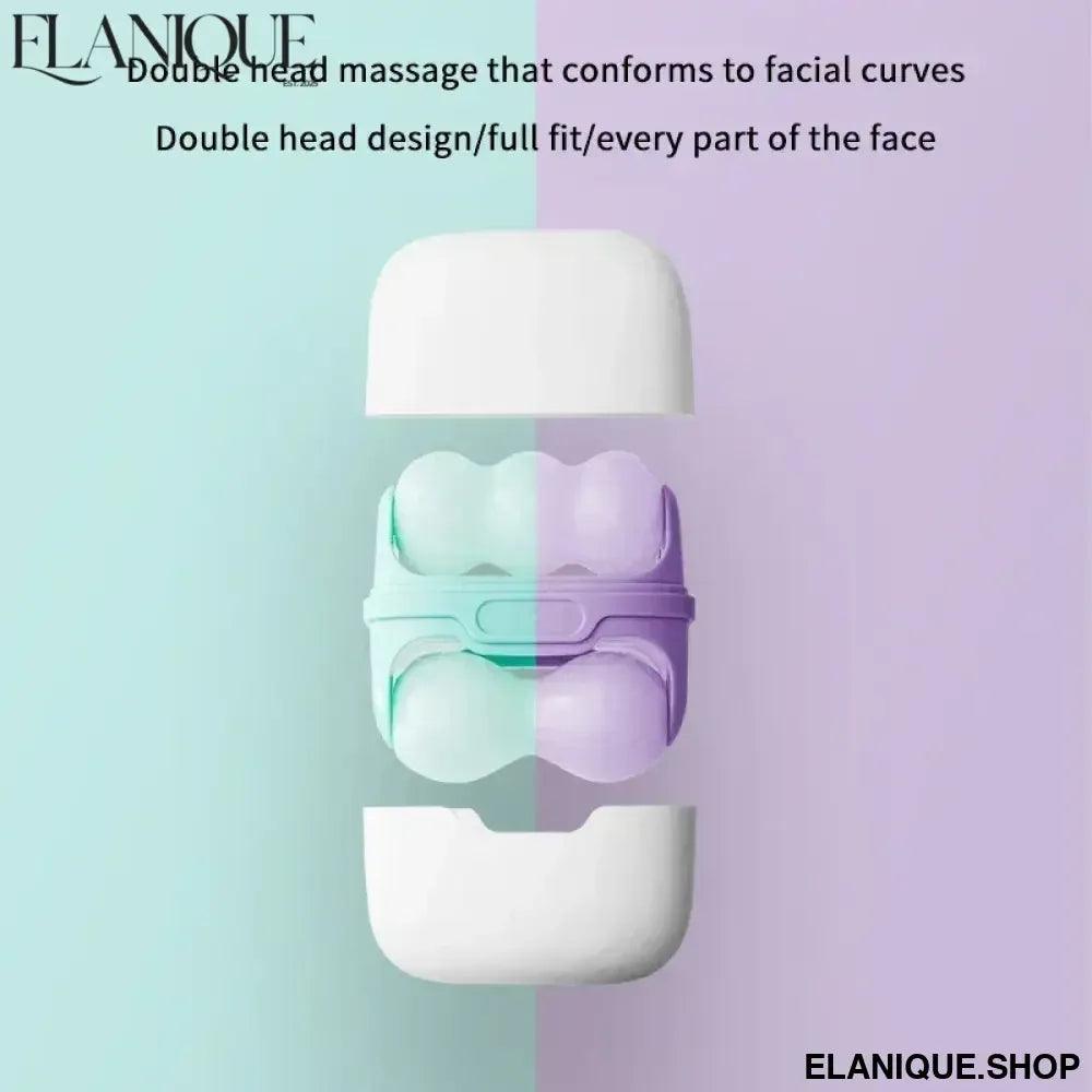 Double Head Ice Roller For Face Eye Puffiness Migraine Pain Relief Minor Injury Facial Cold Therapy Massage Roller Skin Care - Elanique
