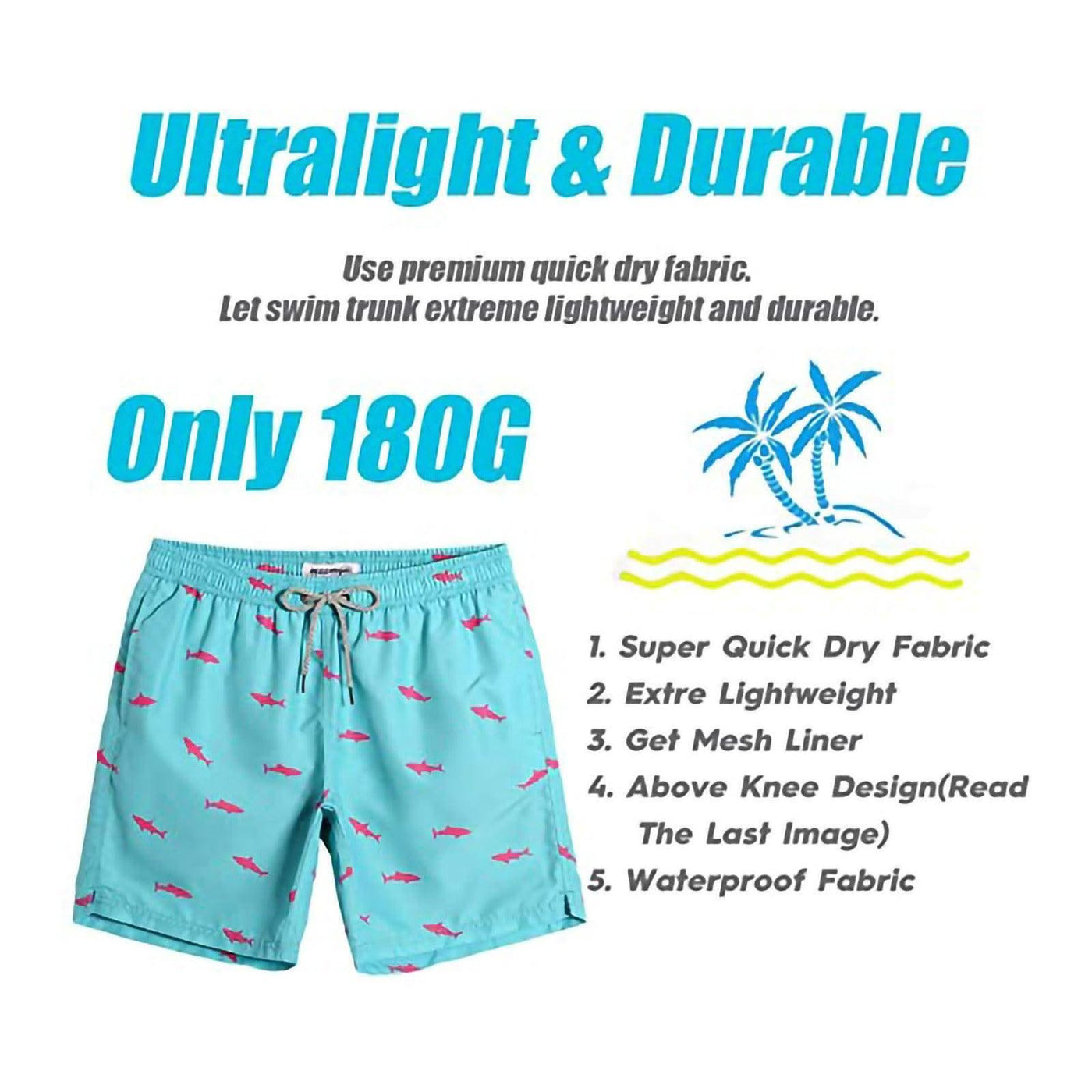 BLISSFUL Casual Swimwear Beach Shorts Men - Elanique