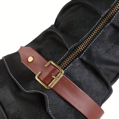 Mid-calf vintage western boots for women; warm, anti-slip, flat, cold-proof long boots in winter.