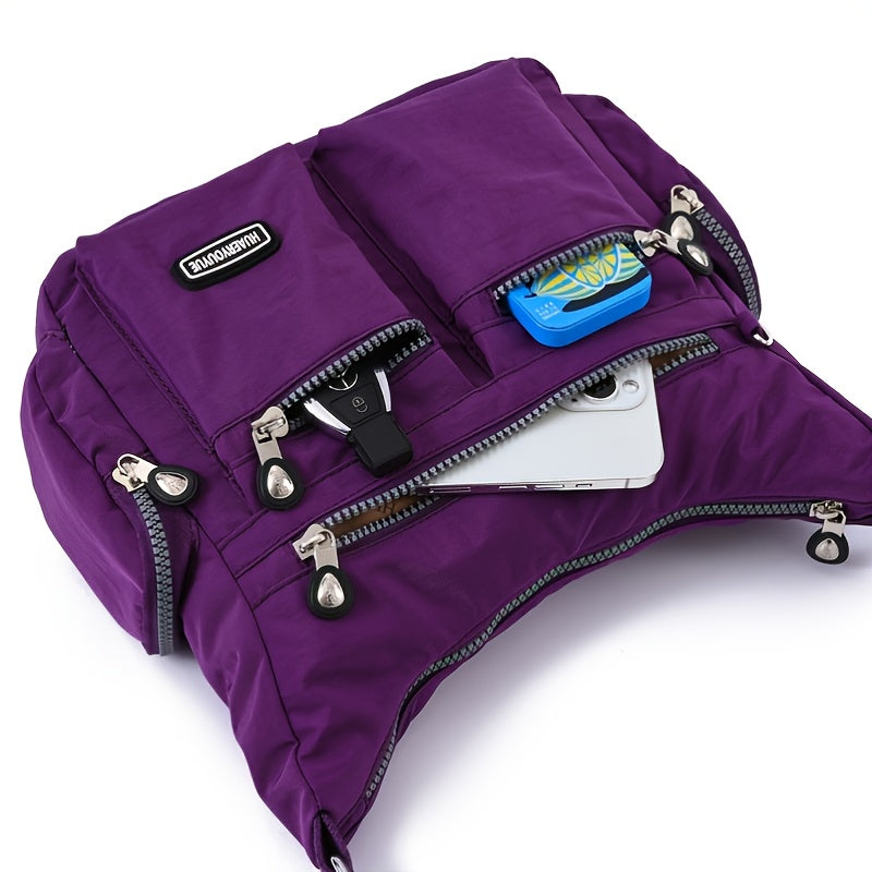 Unisex Square Bag Messenger Bag Multi-Pocket Lightweight Travel Shoulder Crossbody Bag for Men and Women