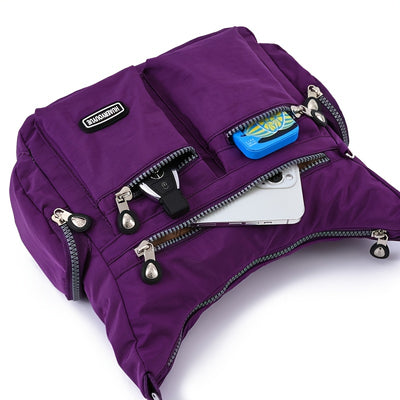 Unisex Square Bag Messenger Bag Multi-Pocket Lightweight Travel Shoulder Crossbody Bag for Men and Women