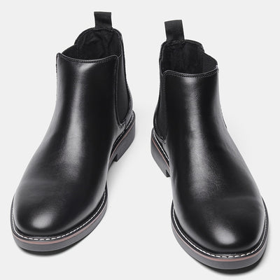 Men'S Chelsea Boots - Classic Ankle Boots with Elastic Closure, Glossy Black Faux, Cushioned Insole & Non-Slip PVC Sole - Formal & Casual Shoes for Everyday, Office, Events - Extended Sizes up to EU 46 (US Men'S 12) - Model #