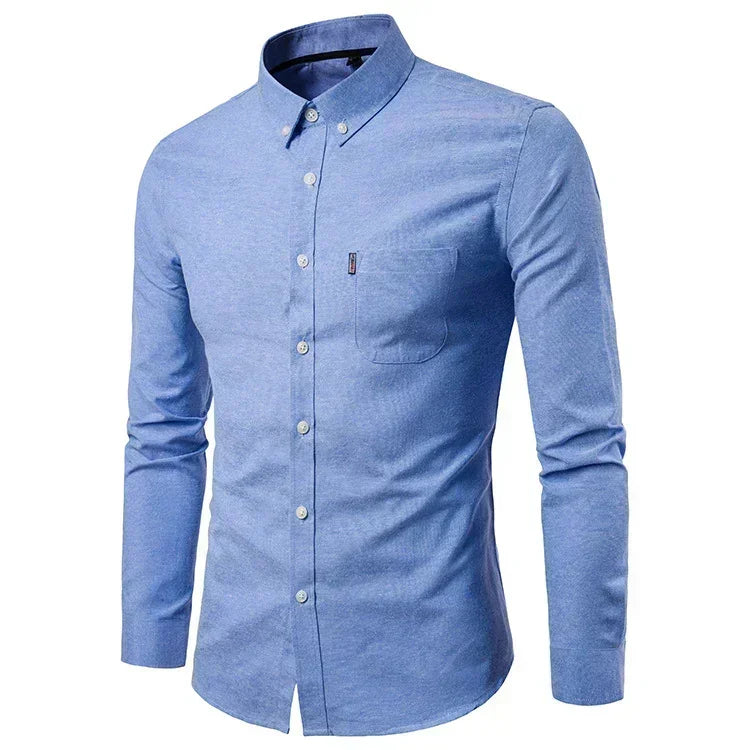 Men s shirts korean slim long sleeve