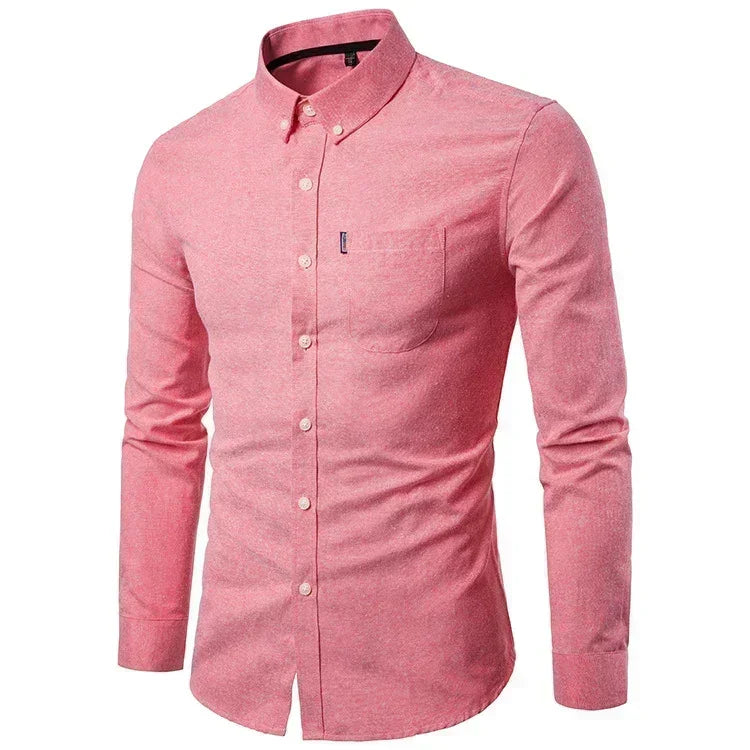 Men s shirts korean slim long sleeve