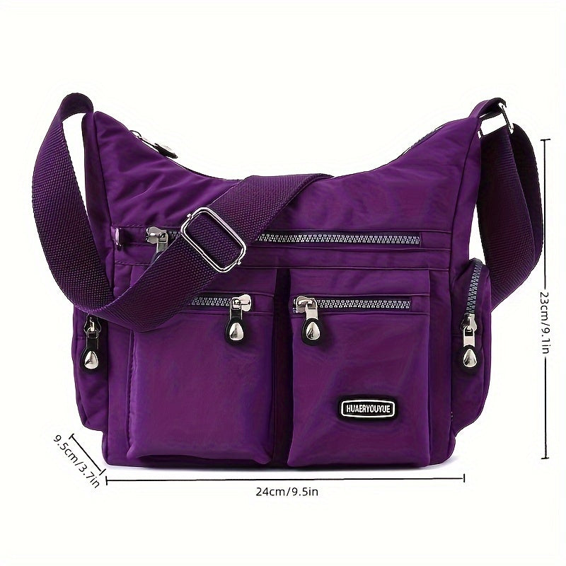 Unisex Square Bag Messenger Bag Multi-Pocket Lightweight Travel Shoulder Crossbody Bag for Men and Women