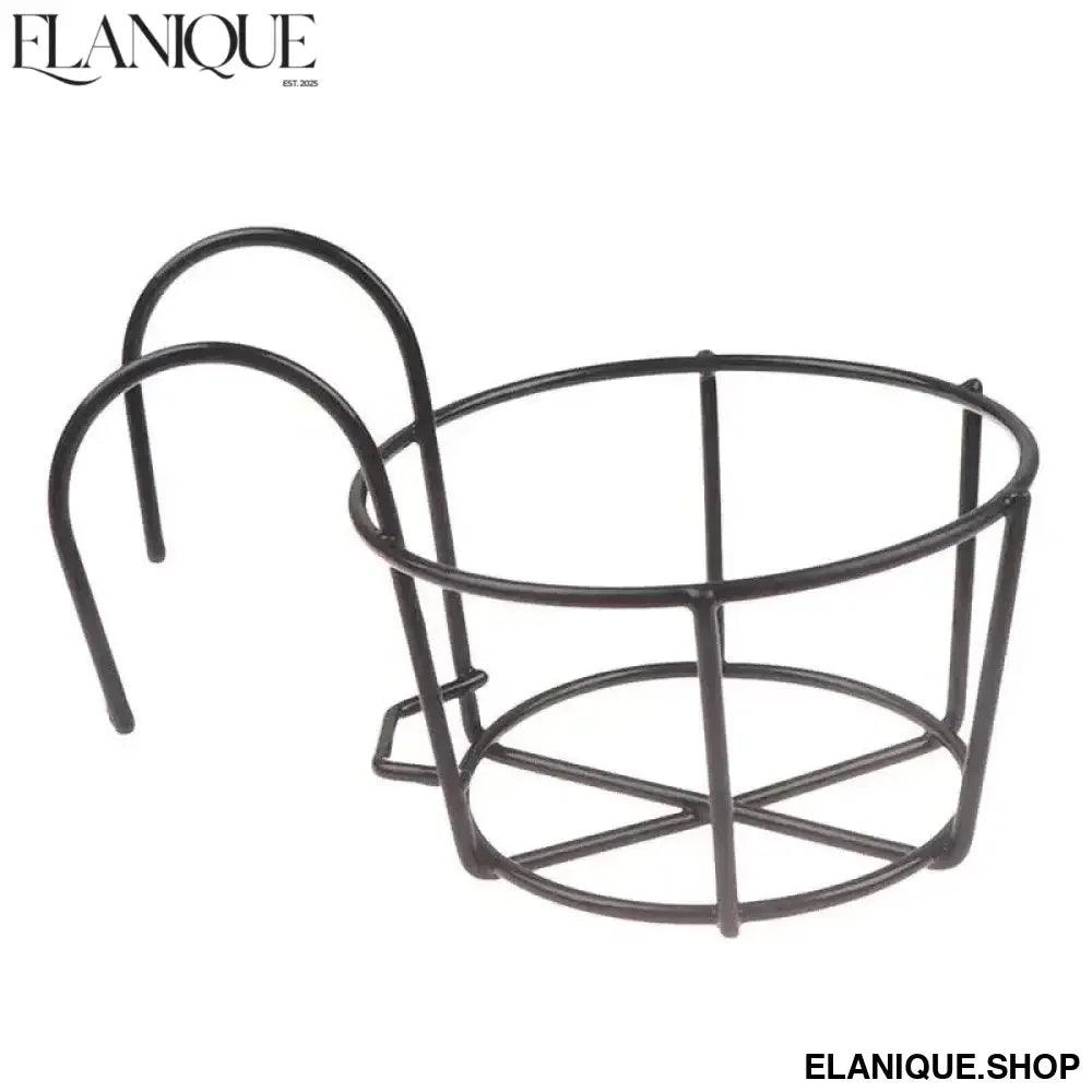 Garden Hanging Plant Iron Racks Balcony Round Flower Pot Rack Railing Fence - Elanique