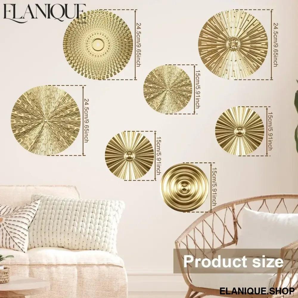 Gold Wall Decor Metal Gold Wall Art Minimalist Gold Wall Decoration Hangable Gold Wall Home Decor Exquisite Gold Wall Hanging - Elanique