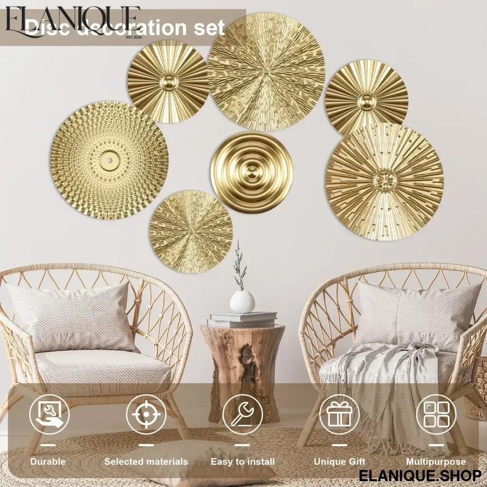 Gold Wall Decor Metal Gold Wall Art Minimalist Gold Wall Decoration Hangable Gold Wall Home Decor Exquisite Gold Wall Hanging - Elanique