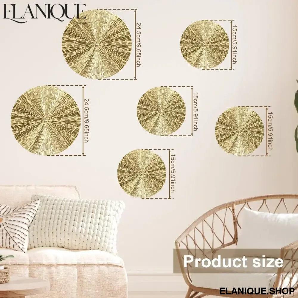 Gold Wall Decor Metal Gold Wall Art Minimalist Gold Wall Decoration Hangable Gold Wall Home Decor Exquisite Gold Wall Hanging - Elanique