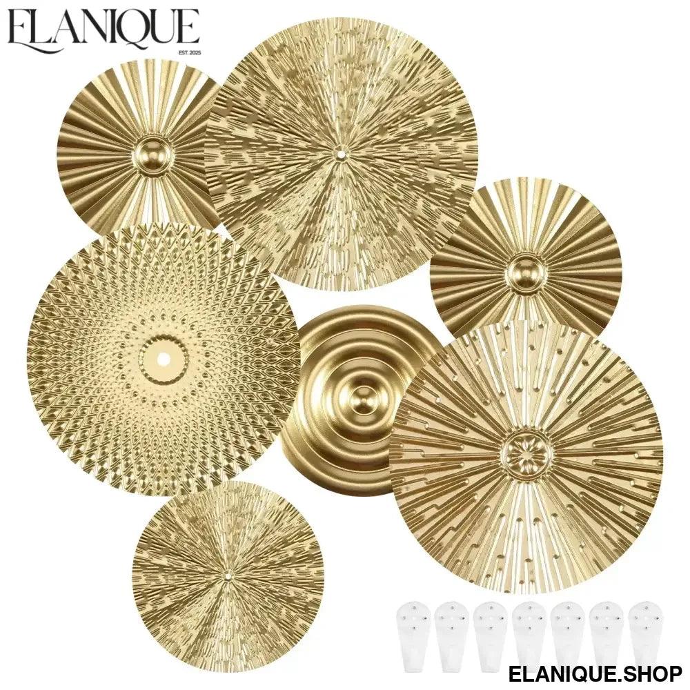 Gold Wall Decor Metal Gold Wall Art Minimalist Gold Wall Decoration Hangable Gold Wall Home Decor Exquisite Gold Wall Hanging - Elanique