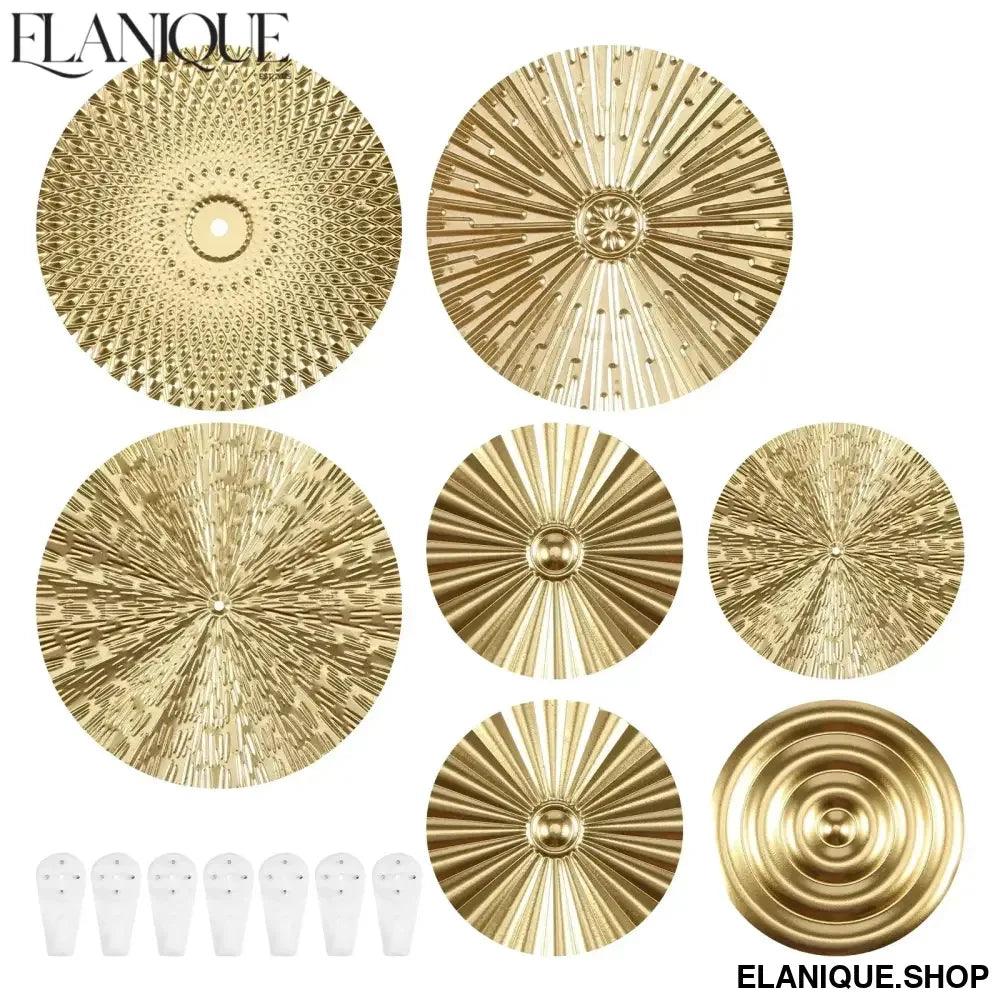 Gold Wall Decor Metal Gold Wall Art Minimalist Gold Wall Decoration Hangable Gold Wall Home Decor Exquisite Gold Wall Hanging - Elanique