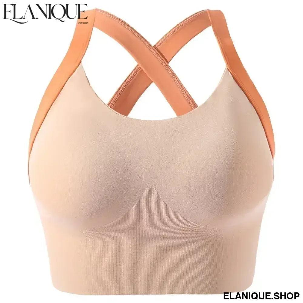 High Impact Sports Bras - Gathered No Steel Rings Solid Color - Elanique