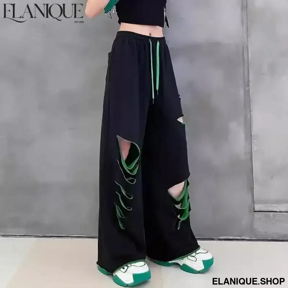 High-waisted wide-leg pants women&