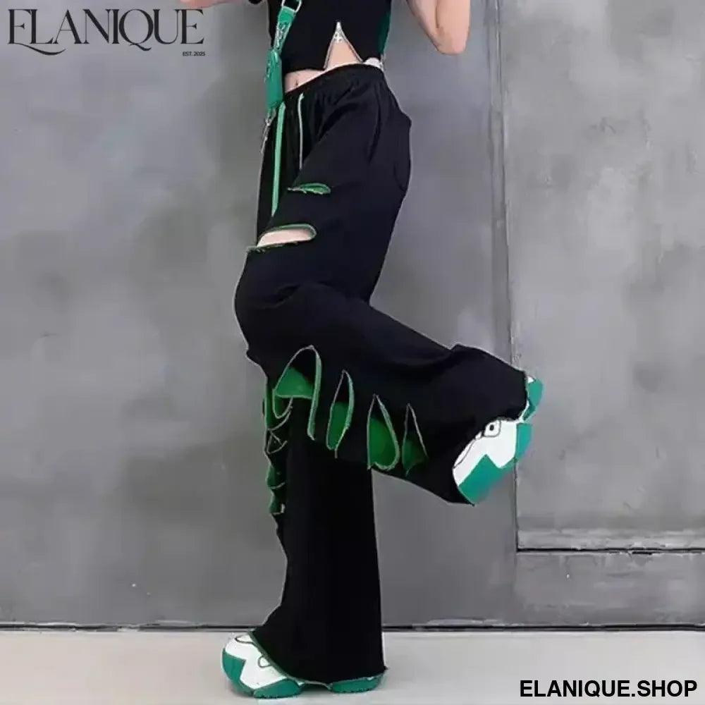 High-waisted wide-leg pants women&