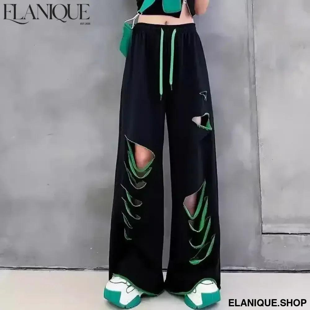 High-waisted wide-leg pants women&