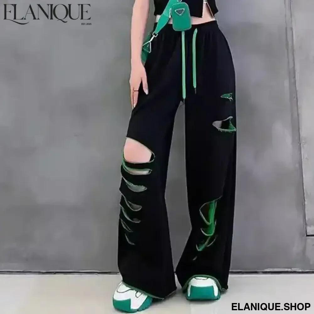 High-waisted wide-leg pants women&