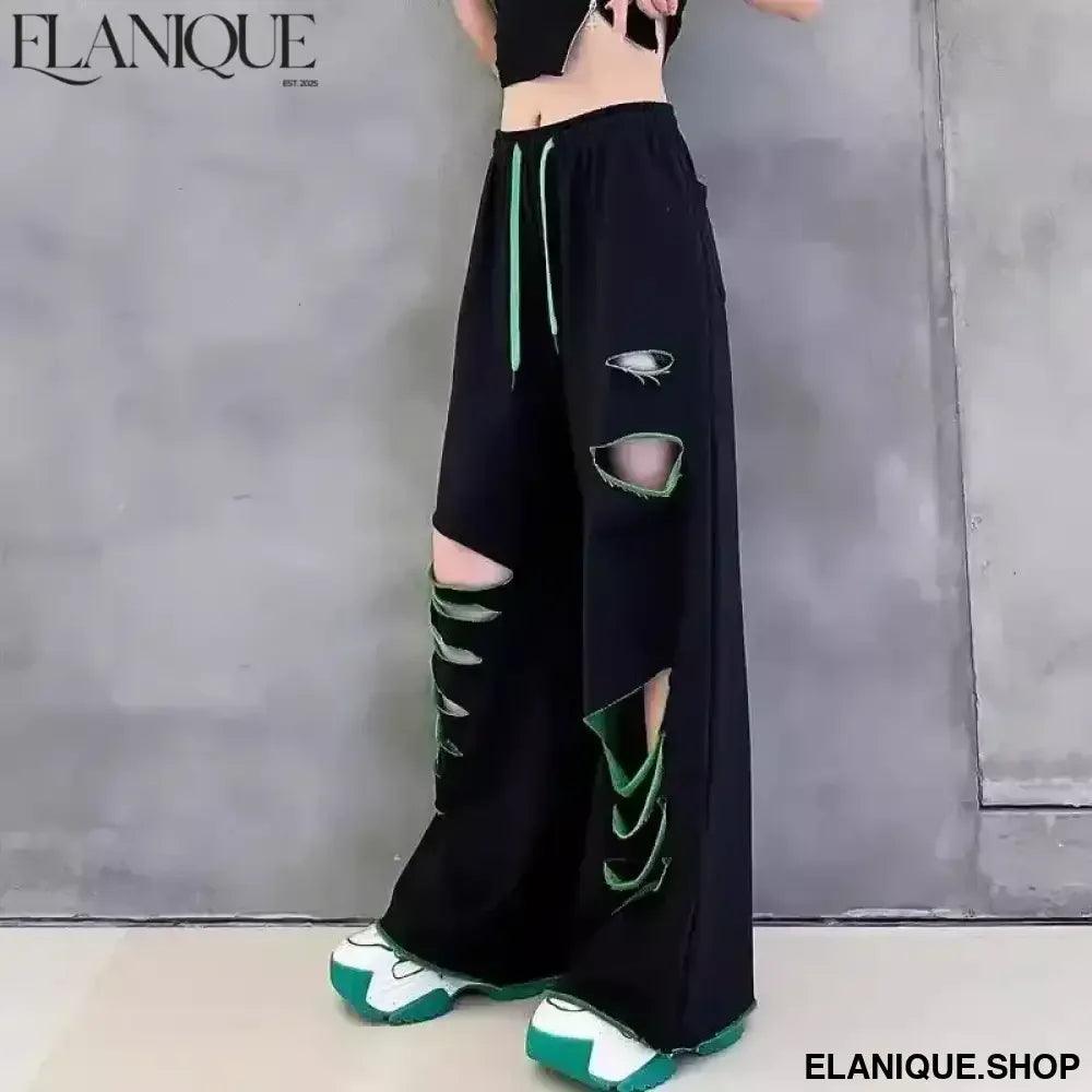 High-waisted wide-leg pants women&