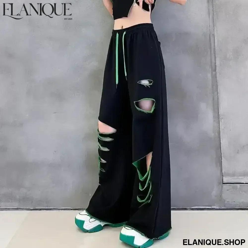 High-waisted wide-leg pants women&