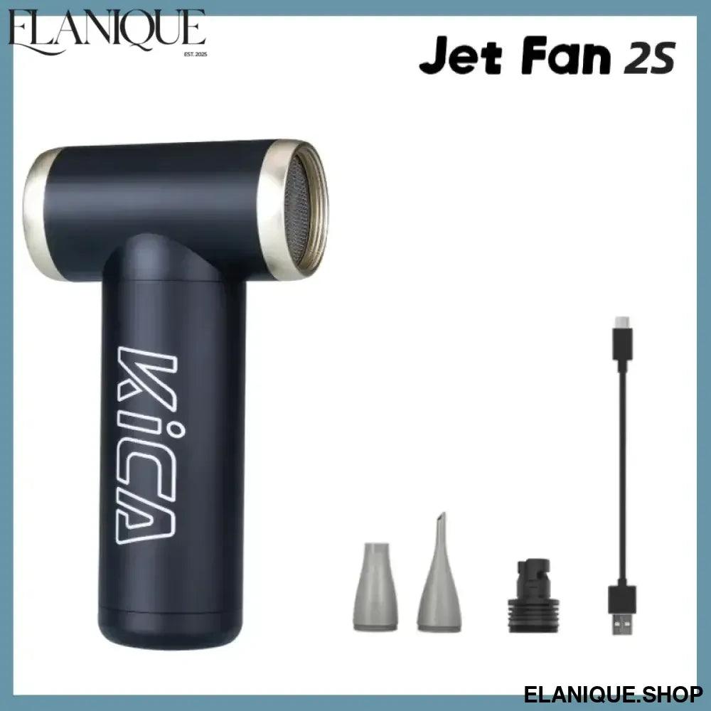 KICA Jetfan 2S Compressed Air Duster Electric Blower 27.5m/s Portable Cordless Cleaner 117000 RPM Rechargeable Air Blower, Metal - Elanique