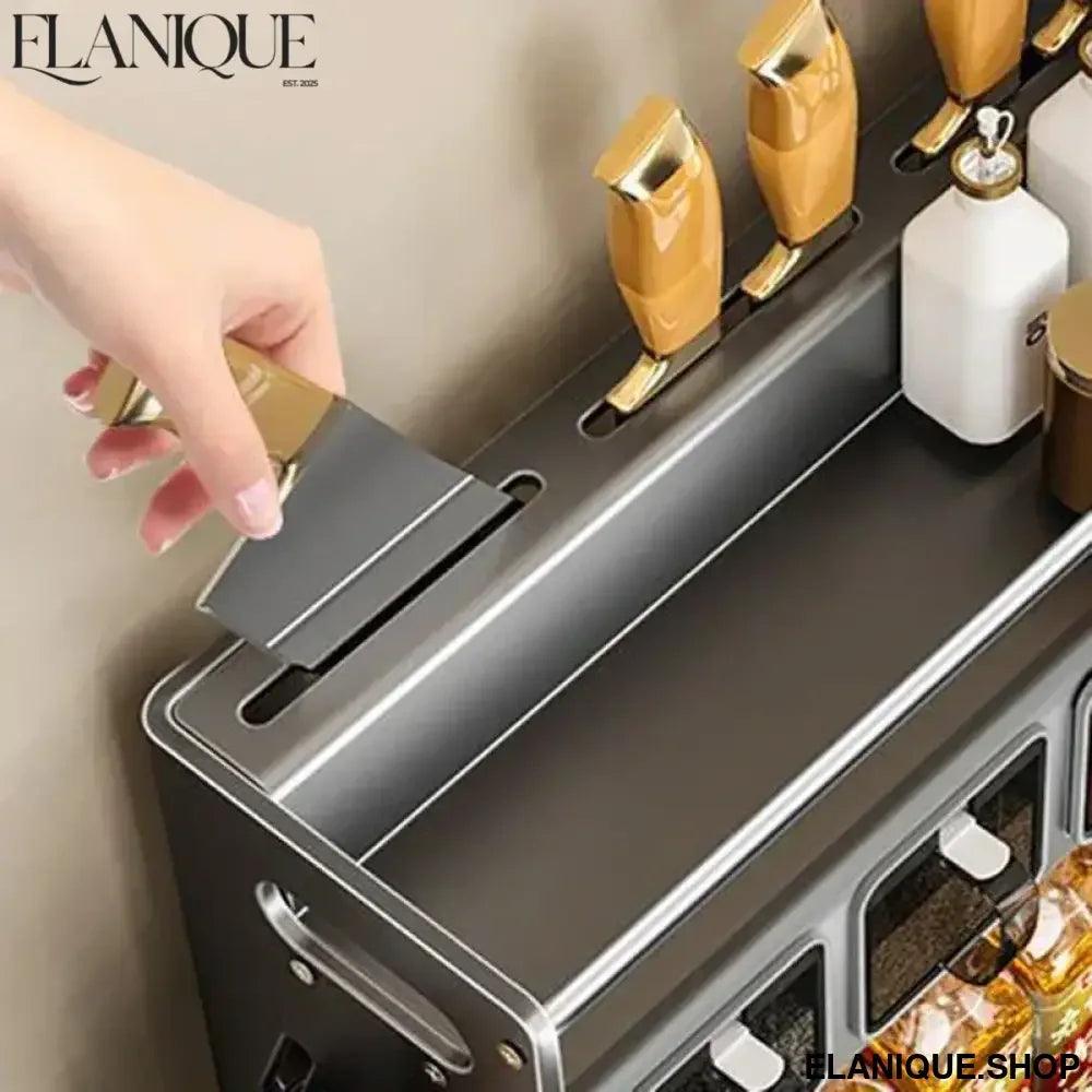 Kitchen Spice Racks Home Kitchen Cabinet Seasoning Holder Cutlery Holder Modern Multifunction Organizers Shelves Removable - Elanique