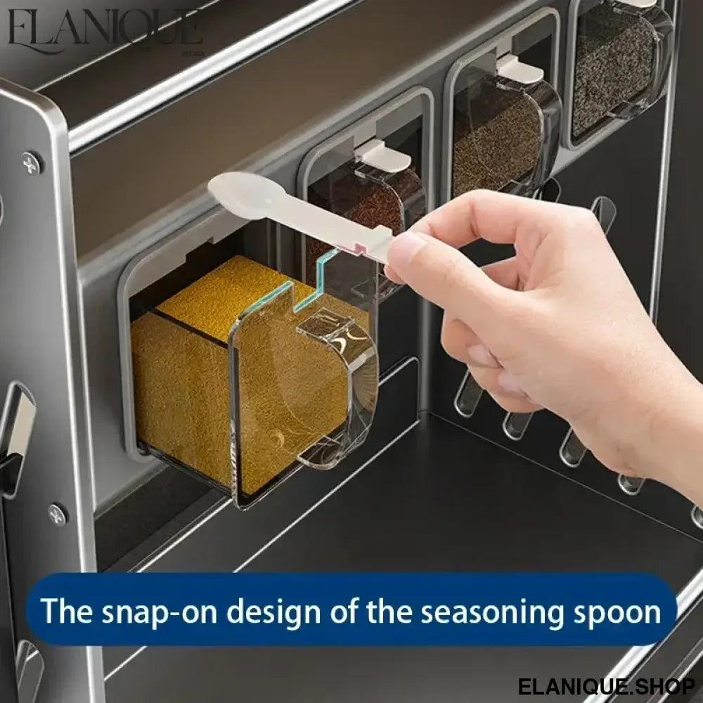 Kitchen Spice Racks Home Kitchen Cabinet Seasoning Holder Cutlery Holder Modern Multifunction Organizers Shelves Removable - Elanique