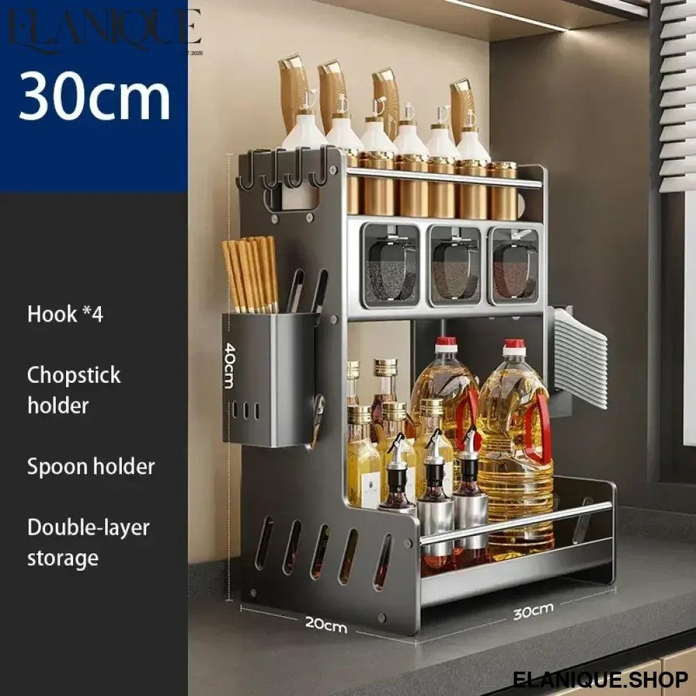 Kitchen Spice Racks Home Kitchen Cabinet Seasoning Holder Cutlery Holder Modern Multifunction Organizers Shelves Removable - Elanique
