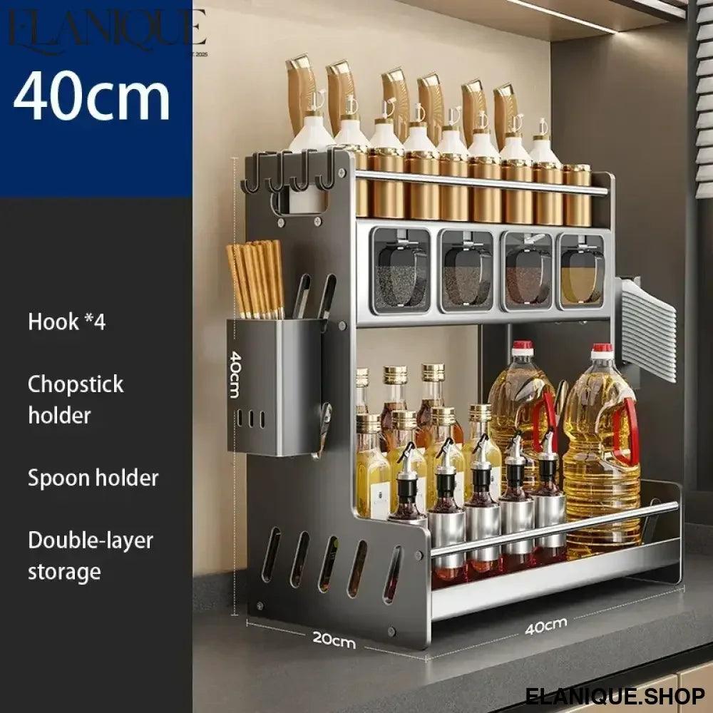 Kitchen Spice Racks Home Kitchen Cabinet Seasoning Holder Cutlery Holder Modern Multifunction Organizers Shelves Removable - Elanique