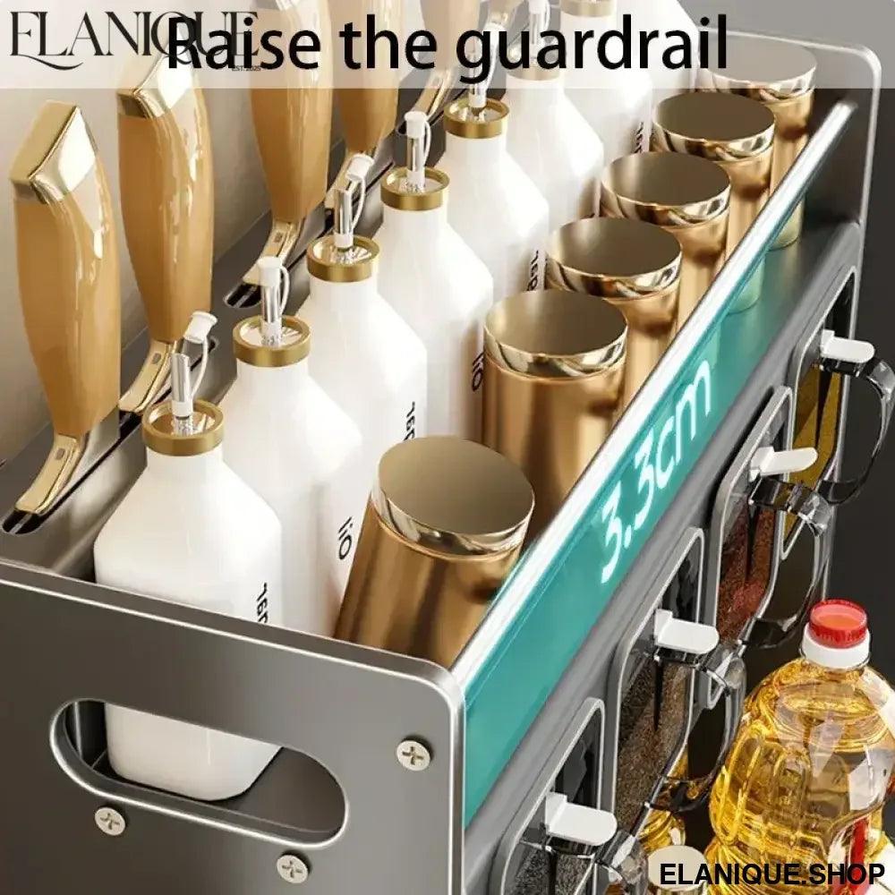 Kitchen Spice Racks Home Kitchen Cabinet Seasoning Holder Cutlery Holder Modern Multifunction Organizers Shelves Removable - Elanique