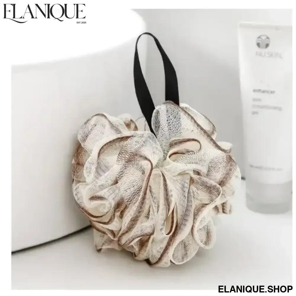 Large Size Bath Shower Loofah Sponge Pouf Body Wash Scrubber Rubbing Towel Foaming Wash Shower Bath Ball Mesh Sponge - Elanique