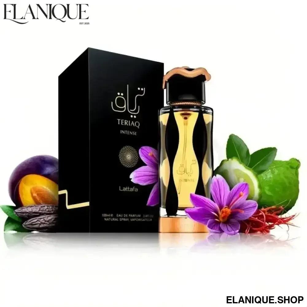 Lattafa Teriaq Intense Perfume 100M Arabian Fragrance for Women & Men Long Lasting Sexy Unisex Eau de Parfum Luxury Gift Set - Elanique