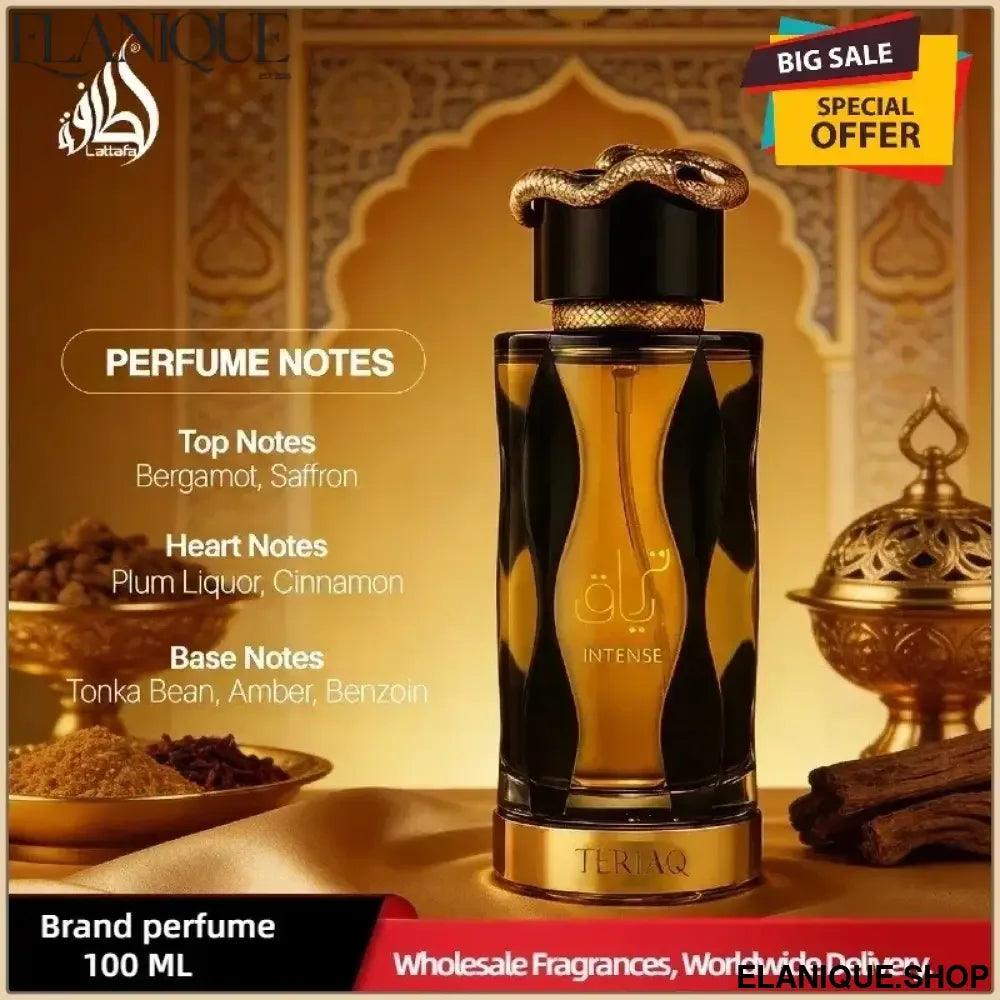 Lattafa Teriaq Intense Perfume 100M Arabian Fragrance for Women & Men Long Lasting Sexy Unisex Eau de Parfum Luxury Gift Set - Elanique