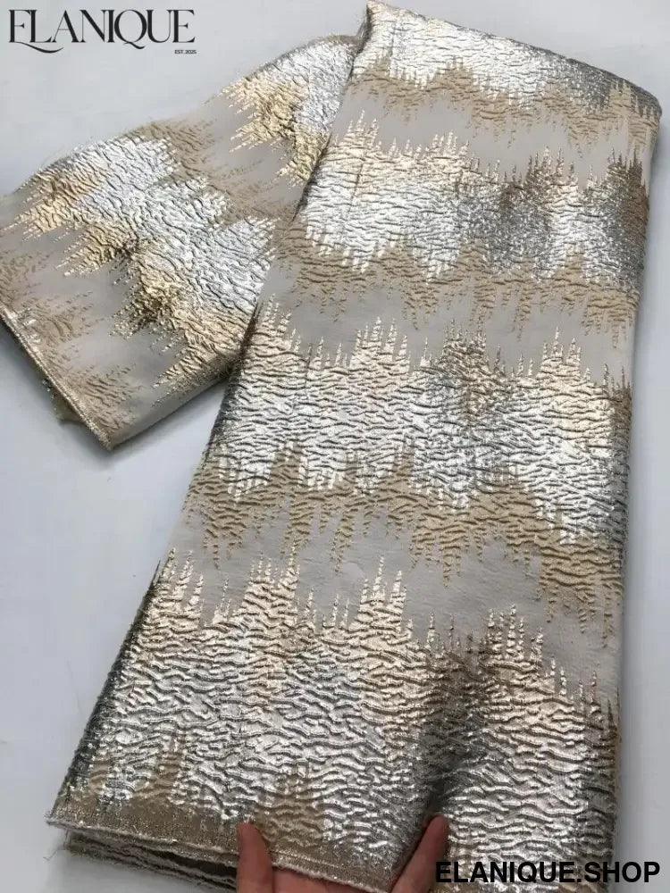 Luxury 2025 Designer African Jacquard Lace & Brocade Fabric - Premium Embellished Tulle for Holiday Party Dresses & Formal Wear - Elanique