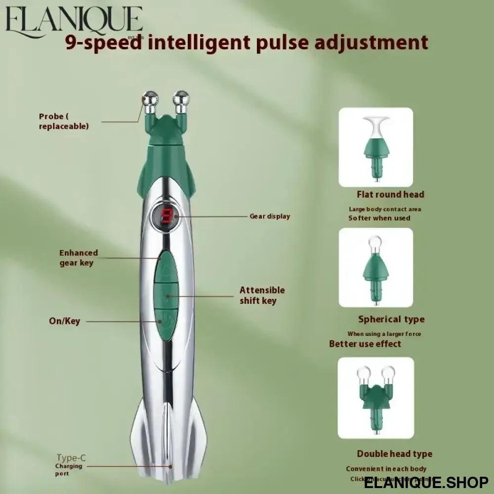 Meridian Pen Acupuncture Massage Pen Muscle Circulation Massage Acupuncture Pain Relief Meridian Pen Motorized Meridian Pen - Elanique