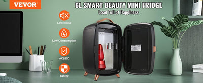 VEVOR 6L Mini Cosmetics Fridge Single Door Electric Refrigeration Keep Cooling Mask Beverage for Household Dormitory Car Use