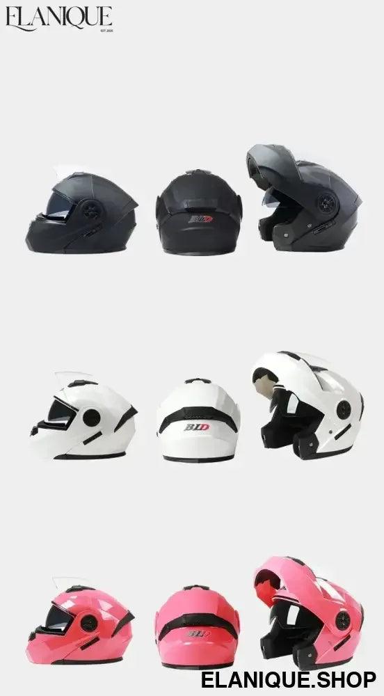 Personalised Dual Lens Flip Up Helmet – Motocross Racing Modular - Elanique