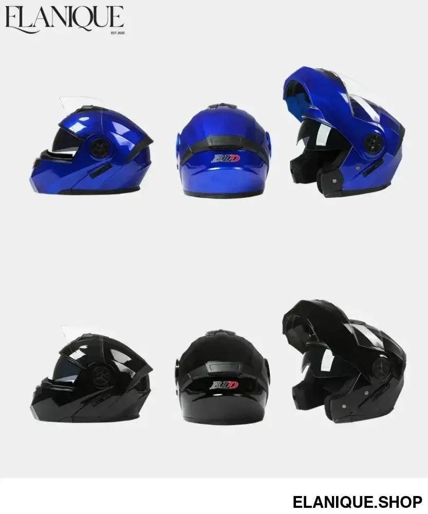 Personalised Dual Lens Flip Up Helmet – Motocross Racing Modular - Elanique