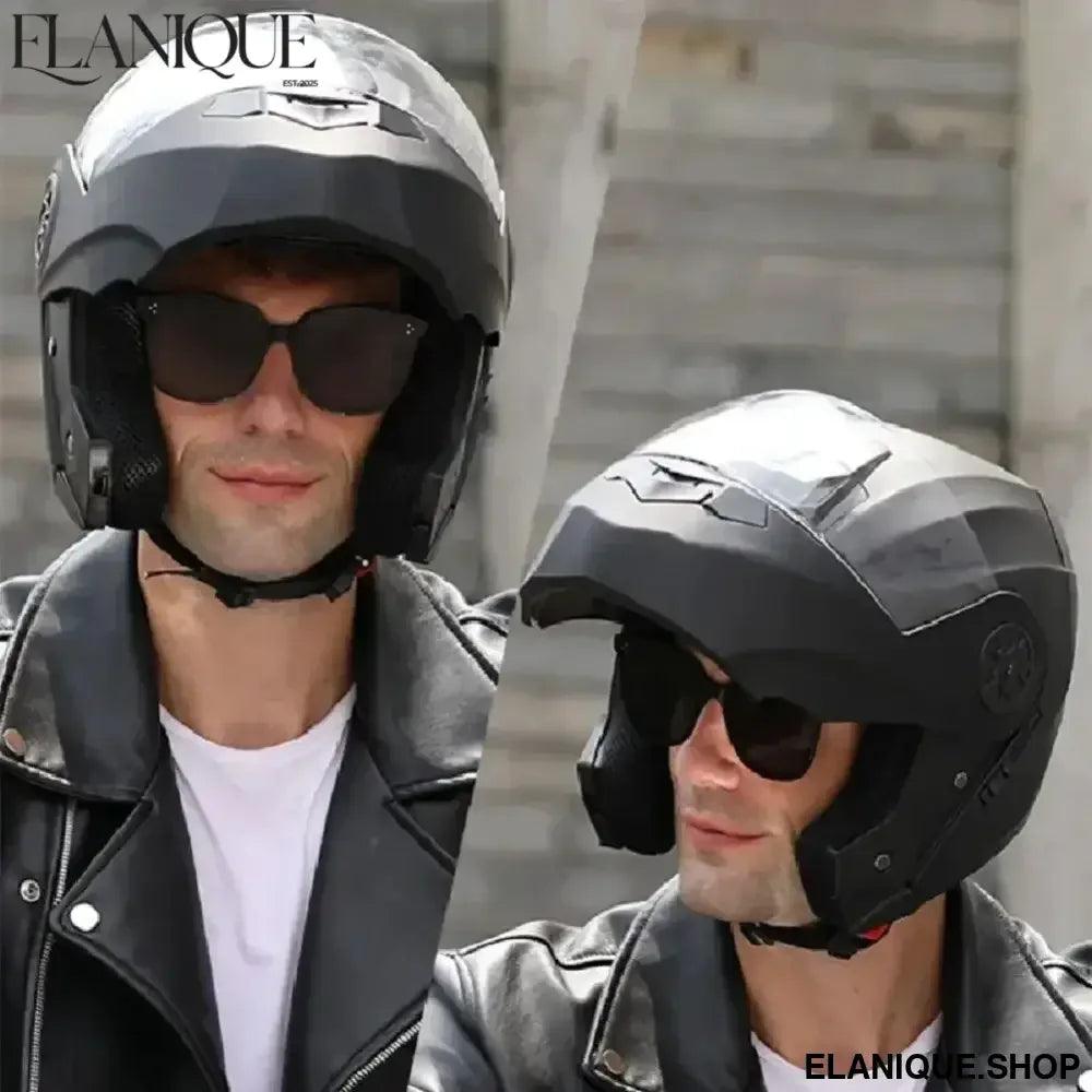 Personalised Dual Lens Flip Up Helmet – Motocross Racing Modular - Elanique