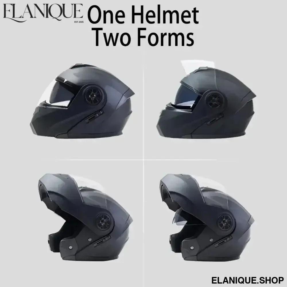 Personalised Dual Lens Flip Up Helmet – Motocross Racing Modular - Elanique