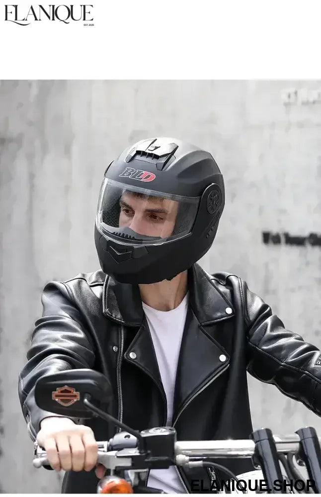 Personalised Dual Lens Flip Up Helmet – Motocross Racing Modular - Elanique