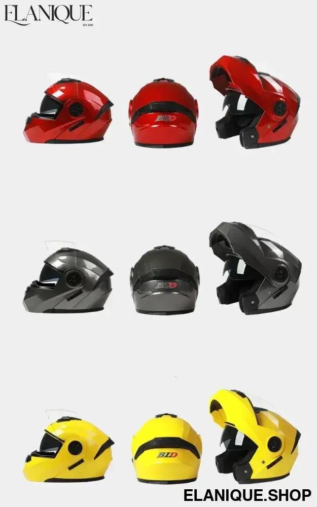 Personalised Dual Lens Flip Up Helmet – Motocross Racing Modular - Elanique