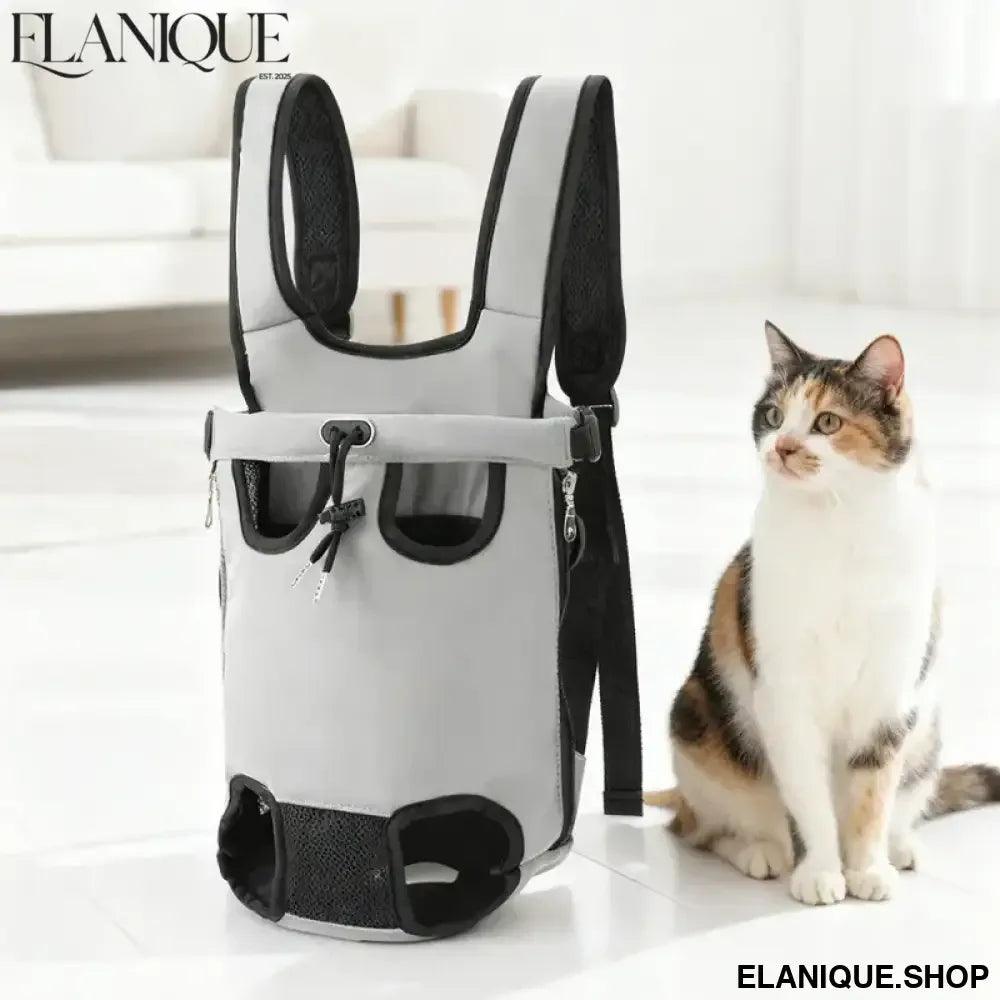 Pet Backpack for Small Dogs & Cats – Hands-Free Denim Travel Carrier - Elanique