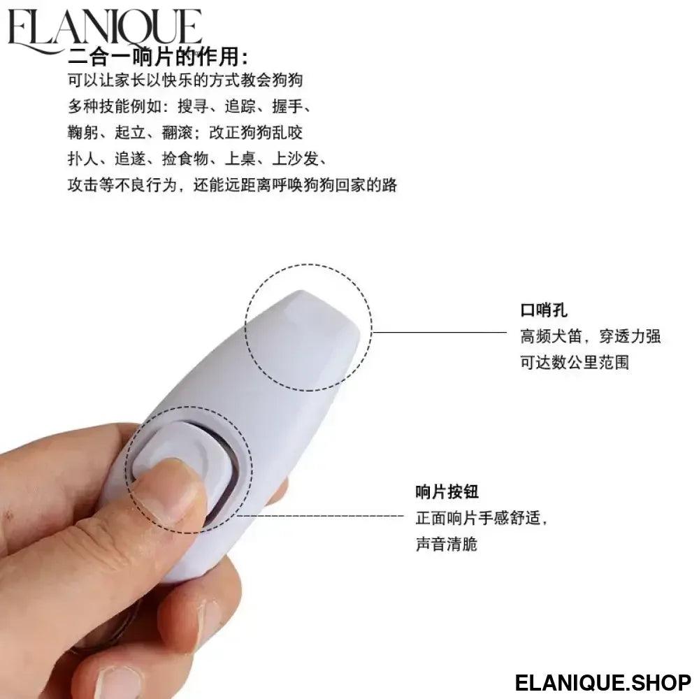 Pet Supplies Dog Training Whistle Clicker 2 In 1 Dog Trainer Puppy Stop Barking Training Aid Tool with Key Ring - Elanique