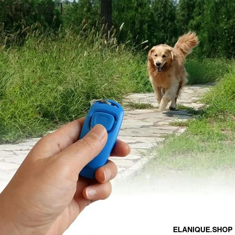 Pet Supplies Dog Training Whistle Clicker 2 In 1 Dog Trainer Puppy Stop Barking Training Aid Tool with Key Ring - Elanique