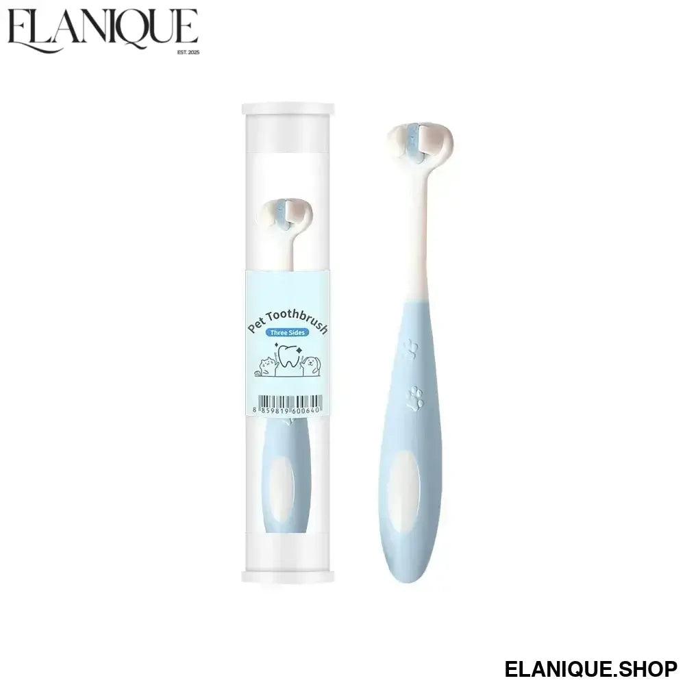 Pet Toothbrush 360 Degree 3-Sided Brush Head Cleans Gentle On Gums And Teeth Dog Cat Toothbrush Toothpaste Set - Elanique
